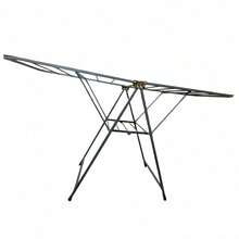 Tendedero plegable de 3 niveles de alta resistencia - Estante de metal independiente para ropa y mantas con diseño de varias capas, ahorrador de espacio y efectivo para secado al sol, adecuado para el hogar o el balcón, percha para ropa, tendedero - B - Ver 12