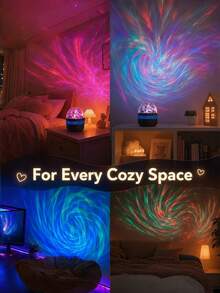 LED Projector Night Light With Aurora Borealis - USB Powered, ABS Plastic, Includes Remote Control, Suitable For Bedroom, Living Room, And Office Decoration, Perfect For Christmas, Birthday Parties, Creating Ambiance, And Bedroom Decor. - Multicolor - View 6