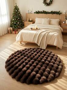 1 قطعة سجادة دائرية من فرو الأرنب الصناعي باللون البني القهوة، ناعمة الملمس، مريحة ودافئة، ديكور منزلي عصري وشخصي، مادة صديقة للبشرة، قاعدة مانعة للانزلاق، قليلة التساقط، سهلة العناية وقابلة للغسيل في الغسالة، مناسبة لغرفة النوم وغرفة المعيشة والممر وغرفة الدراسة وغرفة الملابس وخزانة الملابس، سجادة غرفة النوم، سجادة غرفة الدراسة - قهوة بني - مشاهدة 2