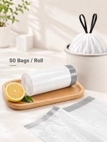 15/45/90pcs Gallon Small Drawstring Trash Bags, Disposable Garbage Bags, 17.7 X 17.7 Inch Trash Can Liners, Back To School Dorm Trash Bags, For Bathroom, Kitchen, Bedroom, Office, Apartment, Travel, Small Trash Cans And Daily Home Cleaning - Multicolor - View 7