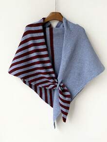 1pc Women's Wool Blend Knitted Oversized Triangle Scarf, Solid Color Multi-Way Wear Warm Neck Scarf Shawl, Minimalist Autumn/Winter Layering Accessory - Multi-color 6 - View 13