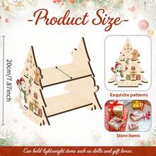 Christmas Wooden Double-Layer Display Rack, Gingerbread Man And Snowman Pattern Desktop Storage Rack, Freestanding Desktop Organizer, Suitable For Christmas, Entryway, Coffee Bar And Home Decor, Vertical Storage Rack - View 5
