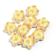 10Pcs Acrylic Gradient Dual-Color Plumeria Beads, Gradient Petal Design, Suitable For Making Phone Chains/Keychains Personalized Hanging Decorations, Handmade DIY Bracelets, Necklaces, Earrings, Hair Accessories, Jewelry Decoration Beads, Chain Hanging Home Decor Beads - Multicolor - View 15