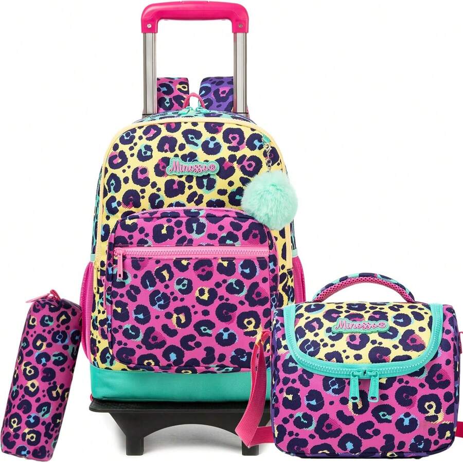 Girls Rolling Backpacks For Girls Set 16.5" Roller Backpacks For Girls With Crossbody Bag For School Bookbag Rolling Backpack For Gift - Girls' Rolling Bag - View 1