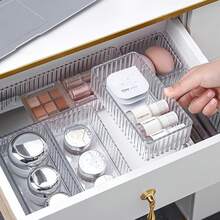8pcs/7pcs/1pc/Set Transparent Cosmetic Storage Drawer Box, Cosmetic Display Rack, Dormitory Makeup Tool Storage Box, Desktop Drawer Storage Box, Drawer Cosmetic Storage Box, Back To School Season - Clear - View 7