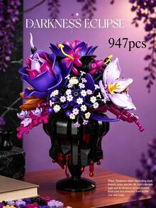 947pcs Dark Realm Blooming Building Block Flower Pot Model Brick ...