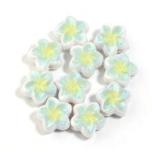 10Pcs Acrylic Gradient Dual-Color Plumeria Beads, Gradient Petal Design, Suitable For Making Phone Chains/Keychains Personalized Hanging Decorations, Handmade DIY Bracelets, Necklaces, Earrings, Hair Accessories, Jewelry Decoration Beads, Chain Hanging Home Decor Beads - Multicolor - View 18