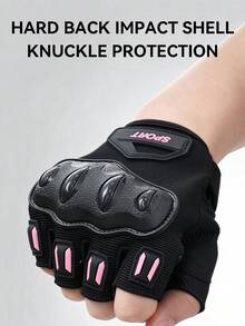 JELLOO Lightweight Non Slip Half Finger Motorcycle Riding Gloves Hard Shell Protective Breathable Fingerless Gloves For Mountain Bikes Anti Fall Shock Absorbing Outdoor Cycling Gear - Multiple Styles - View 5