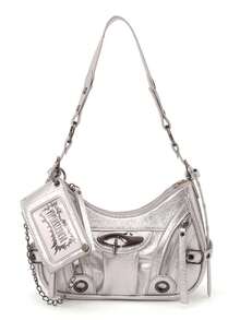2026 Autumn New Glossy PU Motorcycle Underarm Bag With Small Hanging Bag, Cool Personalized Girl's Shoulder Bag - Shoulder Bag - View 11
