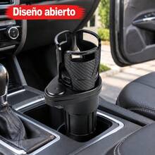 Black Car Console Cup Holder With Side Platform - A - View 3