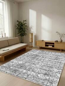 Digitally Printed Non-Slip Washable Runner And Area Rug Suitable For Living Room, Outdoor, Kitchen, Bedroom Carpet, Modern Design | Modern, Scandinavian, Bohemian And Classic Styles | 100% Polyester - Grey - View 2