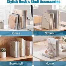 Transparent Thickened Acrylic Desktop Bookshelf Organizer, Multi-Functional Office File Organizer, Book Magazine Document Sorting Storage Box, Student Stationery Desktop Storage Rack, Suitable For Office, Study, Dorm, Learning Desk And Home Storage - Multicolor - View 9