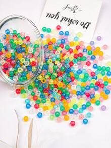 1000/2pcs Fluorescent Glow Horseshoe Beads, 9mm Plastic Handmade Beads, Suitable For DIY Jewelry Making, Ideal For Friendship Bracelets, Necklaces And Hair Braiding Projects, 9 Vibrant Fluorescent Colors, Lightweight And Easy To Thread - Mixed Style - View 1
