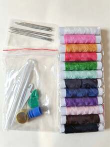 32pcs Sewing Kit, Includes Large Eye Hand Sewing Needles (Easy To Thread For Seniors), Thimbles, Needle Threaders, Sharp And Durable Needle Body, Convenient Storage To Prevent Needle Loss - 32pcs - View 9