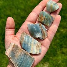 1 st slumpmässig naturlig blå onyx rå sten mineralprov ädelsten kristall för heminredning, fin present och prydnad - Multifärgad - Visa 7