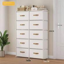 1pc 6-Drawer Fabric Storage Dresser, Portable Drawer Cabinet With Metal Frame, Easy Assembly Bedroom Organizer, Suitable For Clothes And Toys, White - Multicolor - View 3
