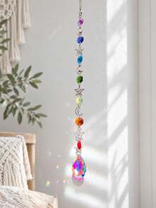 1pc Crystal Light-Catching Wind Chime, For Wedding, Party, Holiday Celebration, Gathering, Birthday, Valentine's Day, Thanksgiving, Also A Perfect Home Decor Item - Colorful Long Chain - View 5
