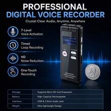 Digital Voice Recorder 8GB, DSP Noise Reduction Audio Recorder With One‑Touch Recording & 7‑Level Voice Activation, Life MP3 Player, USB‑C, Expandable TF Card, For Meetings Lectures Students Business - View 6