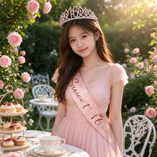 16th Birthday Decoration Set For Girls, Including 16th Birthday Crown/Headpiece, 16th Birthday Party Decorations, 16th Birthday Gifts - 16 - View 4