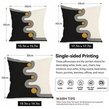 4pcs Modern Minimalist Geometric Wave Line Pattern Pillow Covers, Single-Sided Printed Pillow Covers, Suitable For Living Room Bedroom Home Decor, All-Season Pillow Covers, Living Room Sofa Holiday Home Decor - Multicolor - View 3