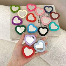 Colorful Heart-Shaped Phone Stand, Adhesive Phone Back Support Bracket With Mirror, Heart-Shaped Phone Holder, Multi-Function Telescopic Stand - Multicolor - View 2
