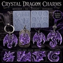 1pc Clay Molds Dragon Resin Pendant Tag Keychain Silicone Molds DIY Resin Hobbyist Casting Mold Gift Craft Silicone Mold - Multicolor - View 7