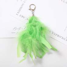 1pc Feather Tassel Keychain, Elegant Plume Bag Charm, Lightweight Pendant, Backpack Handbag Decor, Birthday Holiday Gift - Multicolor - View 8