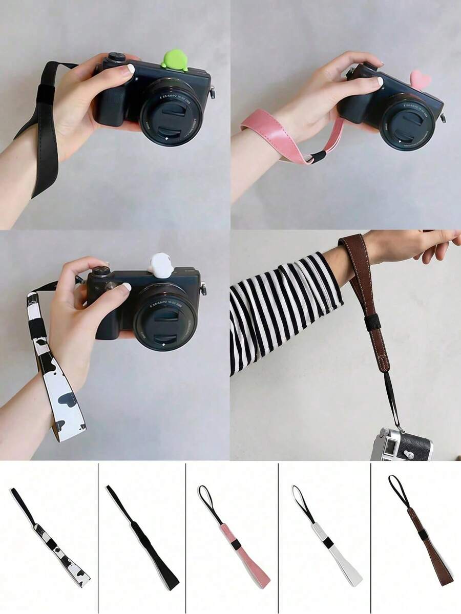 1pc Vintage PU Leather Strap/Lanyard For DSLR/Mirrorless Camera - Multicolor - View 1