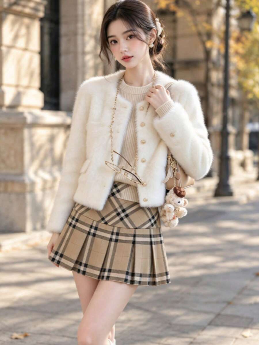 Women Cardigans - Khaki - View 1