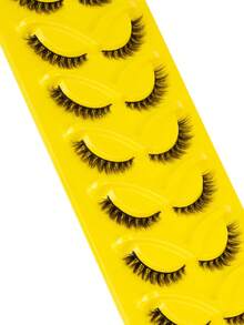 7 Pairs Cat Eye Style, Natural Look Eyelashes, Reusable, Comfortable, Beginner-Friendly, Lashes, Eyelashes, Fake Lashes - Black - View 6