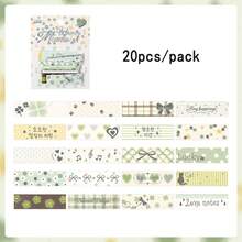 20pcs/Pack PET Transparent Stickers And Washi Paper Stickers Aesthetic Decorative Stickers For Scrapbooking, Journaling, DIY Crafts, Christmas Decor - Stickers - View 13