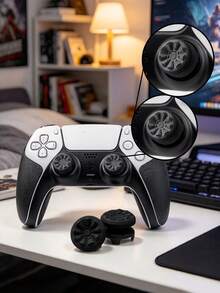 1 Pair Black Joystick Caps, Raised Anti-Slip Joystick Protective Caps, Game Controller Button Caps Accessories - View 1