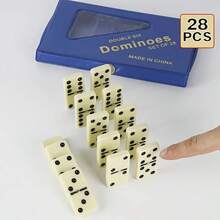 1 Set Of 28 Dominoes, Deluxe Double Six Domino Game, Premium Red And Black Plastic Tiles With Storage Box, High-End Board Game For Family Gatherings, Leisure Tabletop Game, Camping, Travel, Game Night, Holiday Gift - Multicolor - View 18