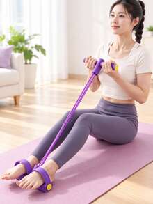 Yoga Pedal Puller Resistance Band With Handles Elastic Pull Rope Multi-Function Tension Rope Band Suitable For Home Exercise Yoga Enthusiasts For Multiple Body Parts For Abdomen Waist Arm Leg Stretching Slimming Training Yoga Accessories - Multicolor - View 6
