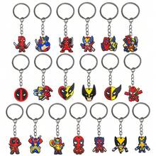 1set/19pcs PVC Soft Rubber Keychain Gift Backpack Pendant And Wolverine Keychain Cartoon Keychain Keychain Creative Cartoon Keychain Hook Couple Creative Cartoon Gift Decoration Pendant - Multicolor - View 3