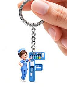Móc khóa acrylic 2D chữ cái y tá, móc khóa chủ đề y tá độc đáo, 26 chữ cái, y tá, đồng phục y tá màu xanh, phụ kiện móc khóa, phụ kiện thời trang, móc khóa đồng bộ phù hợp cho nhiều dịp, quà tặng hoàn hảo cho bạn bè, trang trí chìa khóa xe, ba lô, điện thoại và túi xách, quà kỷ niệm hoàn hảo cho y tá và nhân viên y tế - Nhiều màu - Xem 34