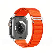 Nylon Apline Loop Pu Leather Watch Strap Compatible With Apple Watch Ultra Band Woman Man 49 46 44 40 41mm Sport Replacement Compatible With Apple Watch Series12 11 10 9 8 7 - 38 40 41 42mm - View 7