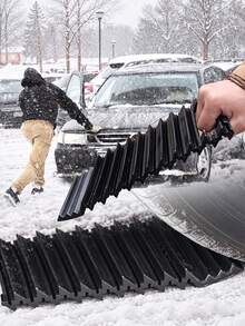 Multi-Function Portable Rubber Snow Traction Mat, Suitable For Ice, Mud, Sand And Gravel; Outdoor Tire Swamp And Desert Rescue Board, With Emergency Towing Mat, Heat-Resistant And Wear-Resistant, Easy To Install, Suitable For Cars And ATVs, Essential Car Accessory For All Seasons - Snow Traction Mats - View 11