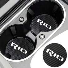 2pcs Or 4pcs Carbon Fiber Style Car Cup Holder Liners, Non-Slip Cup Holder Inserts, Car Interior Accessories For KIA RIO - A - View 1