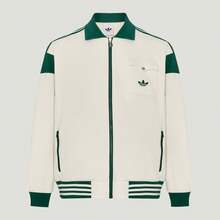Adidas Women's Colorblock Patchwork Letter Print Dual Pocket Zipper Front Casual Sports Jacket - White - View 1