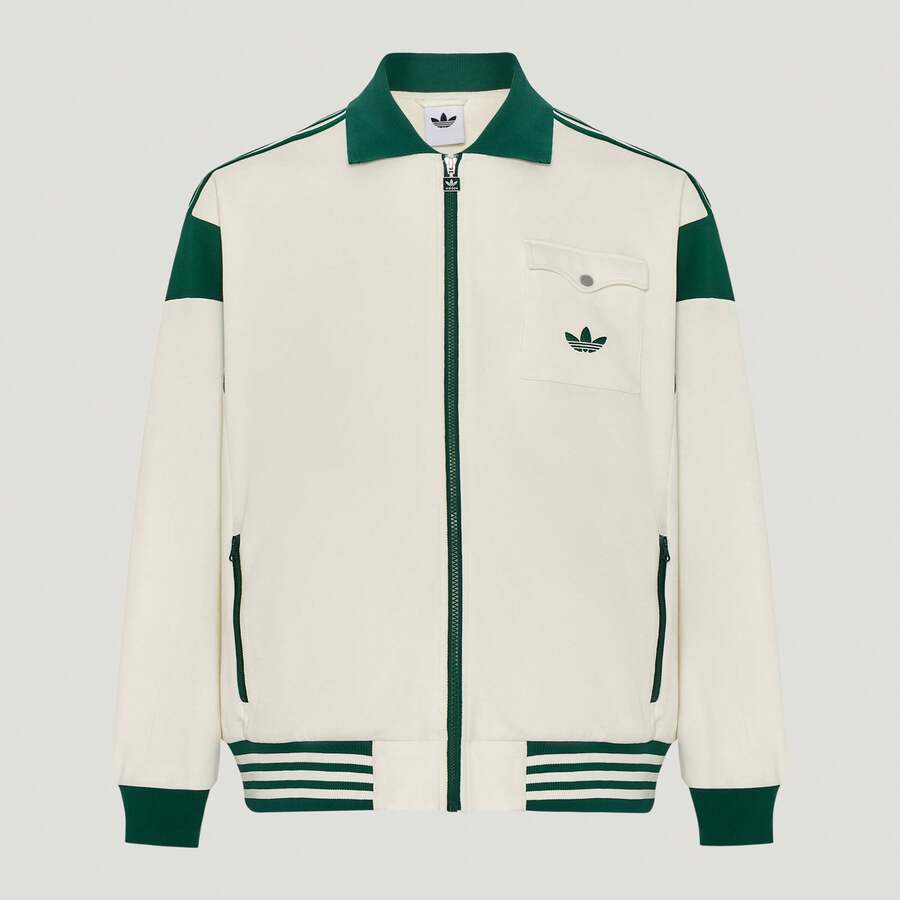 Adidas Women's Colorblock Patchwork Letter Print Dual Pocket Zipper Front Casual Sports Jacket - White - View 1