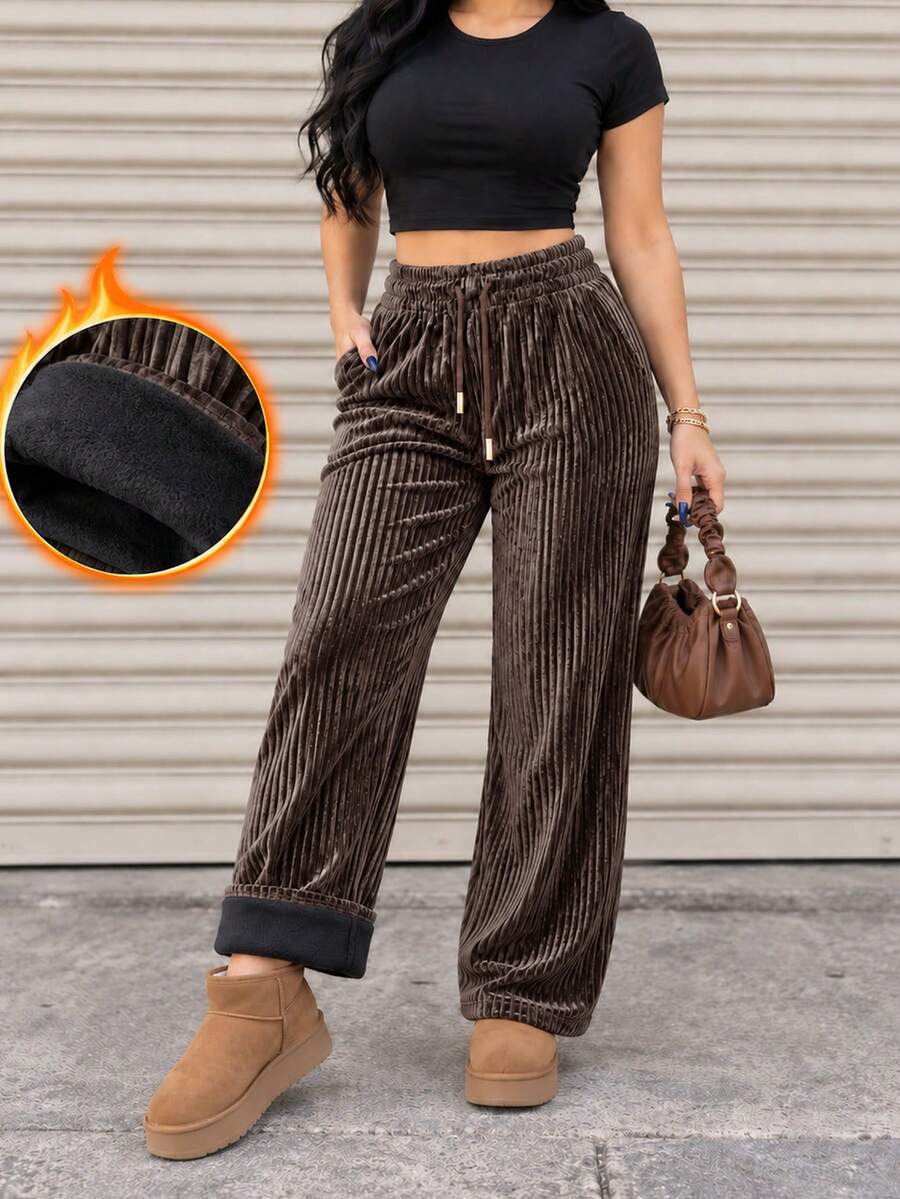 Women Pants - Coffee Brown - View 1