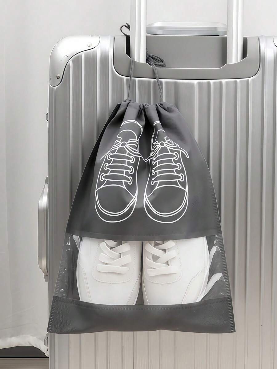 1/5pcs Shoe Storage Bags, Dust-Proof Anti-Mold Anti-Moisture Drawstring Shoe Bags, Portable Travel Closet Organizer, Breathable Protective Footwear Covers For Home, Car, Hotel, Foldable Reusable Multi-Purpose Shoe Bags For Men Women