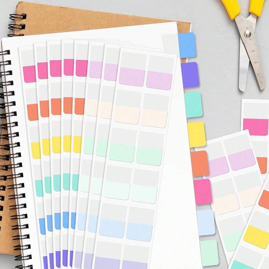 120 Sheets PET Index Tabs, Colored Writable Translucent Multi ...