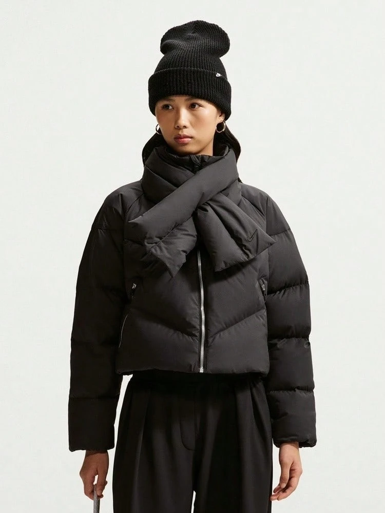 Nike 女款 AS W NK SF DWN WPFR WRMST 短版羽絨夾克 IM2167-010 - 黑色 - 查看 1