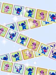 Lilo & Stitch Stitch Sticker Roll 200pcs Cartoon Decorative Stickers Blue Stitch Pink Angel Heart Elements Glitter Edge Stickers Roll-Up Design Easy Storage Scrapbooking Collage Notebook Phone Case Water Bottle Luggage Decoration Highly Attractive Cute Birthday Gift Best Friend Gift Sticker Set Fun DIY Sticker Goodies - Multicolor - View 5