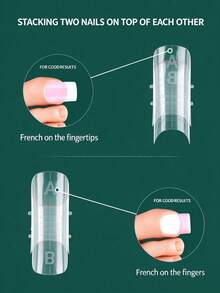 nailpop Dual-Effect Nail Extension Mold Set, 5 Styles With French Guide Lines And Large Number Markings, Transparent Reusable Acrylic DIY Nail Shaping Plates For Nail Extensions - Clear - View 2