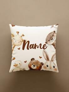 1pc Customizable Personalized Text Print Double-Sided Pillowcase, Suitable For Holiday Gifts, DIY Pattern Pillowcase, For Family, Friends And Yourself - Apricot - View 6