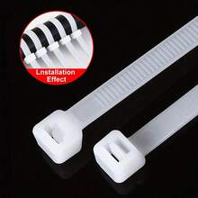 200pcs White Nylon Cable Ties, Multi-Purpose Ties Suitable For Gardening, Sealing And Cable Management, Including Fixing Electrical Wires, Highly Durable And Break-Resistant; Suitable For Indoor And Outdoor Use. - Multiple Styles - View 5