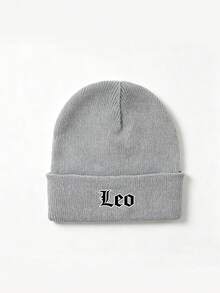 1pc Women's Dark Gery Print Knit Beanie Hat,New Autumn/Winter Ribbed Warm Hat, Ear-Covering Headwrap For Cycling,Commuting,Skiing,Outdoor Activities - Grey - View 6